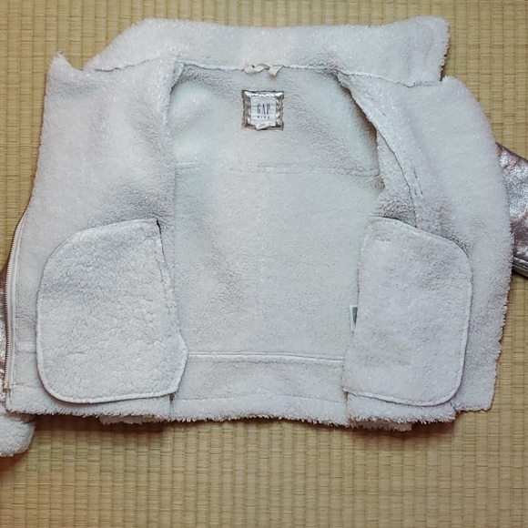 GAP Metallic Faux-Leather & Sherpa Moto Jacket - Picture 6 of 7